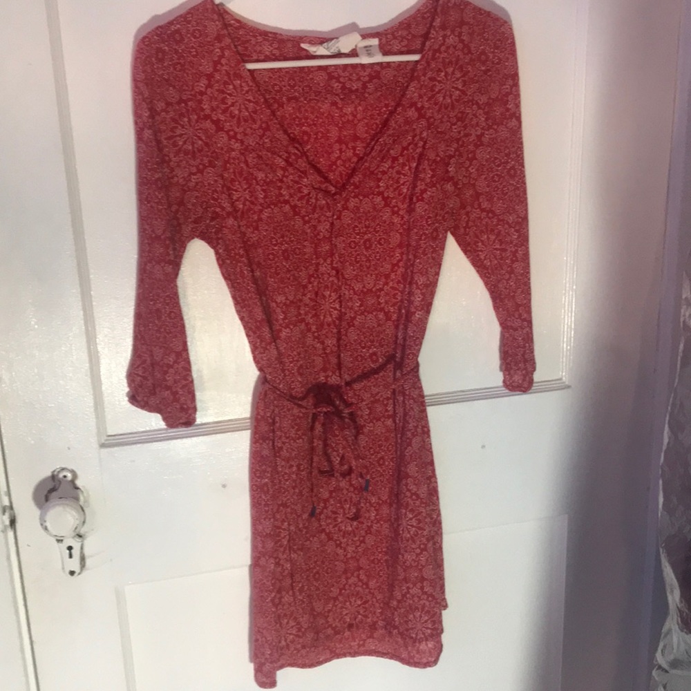 Red floral dress